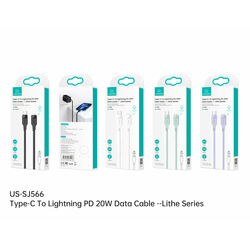 USAMS Lithe USB-C/Lightning Fast Charge kabel, Bel, 1,2m
