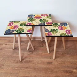 Hanah Home Set klub stočića 3Shp52, 3 komada, Šarena