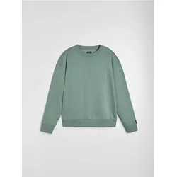 Sinsay - Crewneck comfort fit duks sa dodatkom pamuka - svetlo zelena