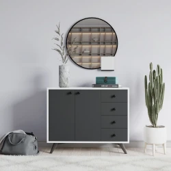 Hanah Home Komoda Waga 100x82x35cm Belo-Antracit