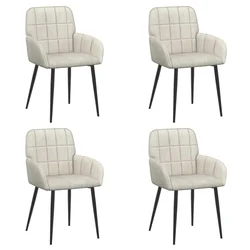 Trpezarijske stolice 4 pcs Baršun Krem 57 x 50 x 85 cm