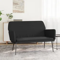 Klupa crna 108 x 35 x 41 cm baršunasta
