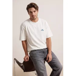 Trendyol Muška majica Tmnss26Ts00055, Krem