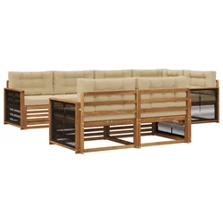Set vanjskih sofa s jastukom 7 pcs Prirodna i bež