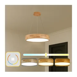 Brilagi -LED luster na sajli FALCON WOOD LED/30W/230V 3000/4000/6000K 45 cm drvo