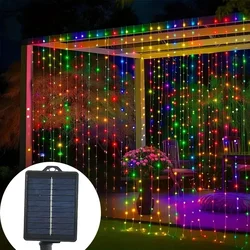 Solarne LED Zavesa Lampice Šarene 3x3m