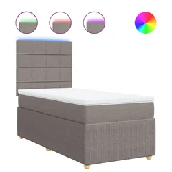Vidaxl Box spring postelja z vzmetnico taupe 100x200 cm blago