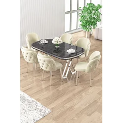 Hanah Home Trpezarijski set, 7 komada, Svetlozeleni