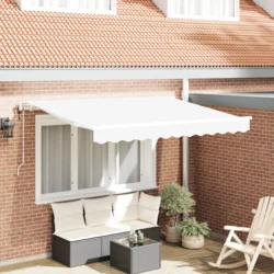 Skrovita tenda Bijelo 350 x 200 cm tkanina