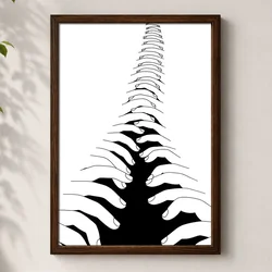 WallXpert uramljena MDF slika 3752KACT-019, niz ruku koje razdvajaju crni procep, crno-beli crtež, 37 x 52 cm