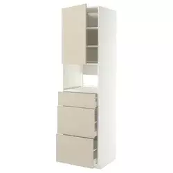 METOD / MAXIMERA Visoki element za ugradne uređaje, bela/Havstorp bež, 60x60x220 cm