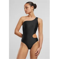 Womens Asymmetrical Cut Out Swimsuit - Black