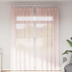 Voile zavjese s petljama 2 kom svijetlo ružičaste 140x260 cm