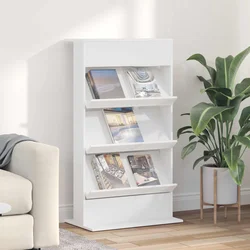 Polica za časopise Bijelo 70 x 41 x 126 cm Konstruirano drvo
