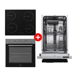 Tesla Ugradni set (BO601SX + HV6403SB) + Tesla Ugradna mašina za pranje sudova WDI462M, 45cm, 10 kompleta