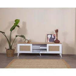 Hanah Home TV Komoda Mount, 55x180x41 cm, Belo-Hrast