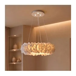 Brilagi - LED luster na sajli FEATHER 3xE27/40W/230V + 3xLED/3W prečnik 40 cm bela