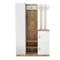 Hanah Home DD7 AW cipelarnik sa čivilukom i ogledalom, Belo-Braon