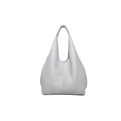 Vrečasta torbica LS COLLECTION Andrea Massi - siva, hobo