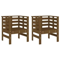 Vidaxl Vrtni stol 2 kosa medeno rjava 61,5x53x71 cm trdna borovina
