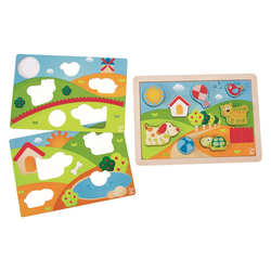 Hape Puzzle-sončna dežela 3v1