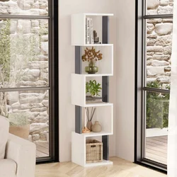 HANAH HOME Polica za knjige Milan White Anthracite