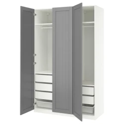PAX / GULLABERG Kombinacija garderobera, bela/siva, 150x60x236 cm