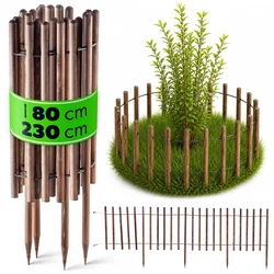 KADAX Vrtna obroba Palisade 230 cm Lesena ograja za trato, zabita, rjava, (5000358163)