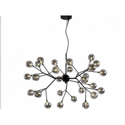 LUNA 118 LUSTER 27*G4(220V) BLACK/SMOKED GLASS