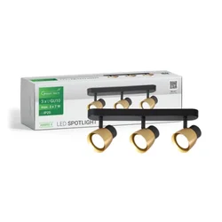 Green tech gu10 x 3 LED spot svetiljka zlatno-crna ( ambre-3 )