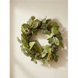 Sinsay - Jesenski dekorativni venac sa bundevama i lišćem - zeleno