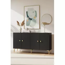 HANAH HOME Komoda Simple 150 Anthracite Gold