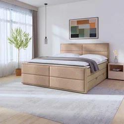 Livetastic BOXSPRING POSTELJA 180 cm  x 200 cm , les, kovina, umetna masa, tekstil, karton, leseni material naravne barve