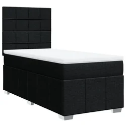 Vidaxl Box spring postelja z vzmetnico črna 80x200 cm blago