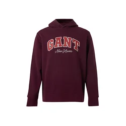 GANT Majica temno rdeča/bela