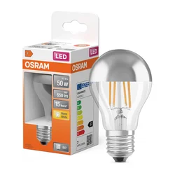 LED sijalica sa ogledalnim vrhom FILAMENT E27/6,5W/230V 2700K srebrna- Osram