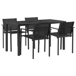 Set vanjskog namještaja 5 pcs Crna i antracit 140 x 70 x 73 cm