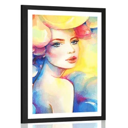 Plakat s paspartujem ženska očarljivost - 30x45 silver