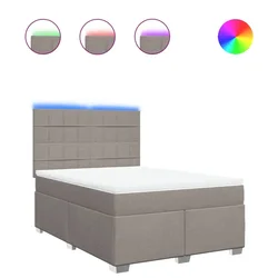 Vidaxl Box spring postelja z vzmetnico taupe 140x200 cm blago