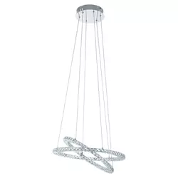 Eglo varrazo visilica/2, led, 29,6w, prečnik 550, hrom/kristal