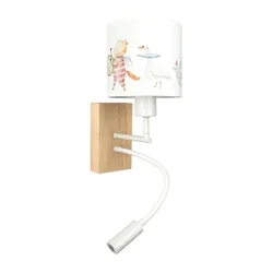 Brilagi - LED fleksibilna lampa BOBO WOOD 1xE27/25W/230V + LED/3W hrast/bela/životinjice