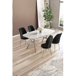 Hanah Home Trpezarijski set, 5 komada, Crni