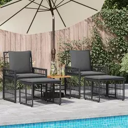 Set vanjskog namještaja 5 pcs Crna i tamno siva