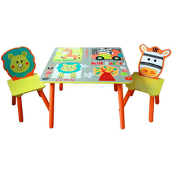 Kinder home Dečiji sto sa 2 stolice, drvena garnitura - za u