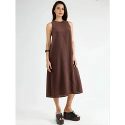 Hiccup Obleka Linen Feel mokka