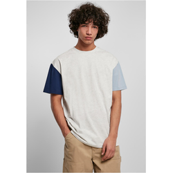 Organic Oversized T-Shirt Colorblock Light Grey