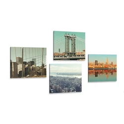 Komplet slik pogled na mesto New York - 4x 60x60