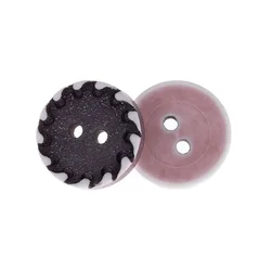 Gumb - komplet 6 kosov - d. 18 mm - temno roza, bela