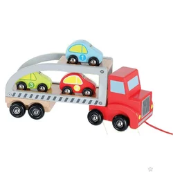 Drveni set transporter + automobil 33805