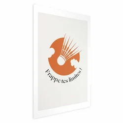 shumee Plakat - Badmintonska žogica proti oranžnemu soncu
